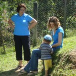 Celeste and Christiane making a friend