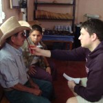Brad giving an eye exam in Agua Caliente