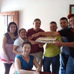 The World Vision team considering dropping the cake on my head