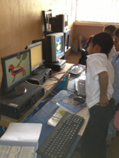 The Grade 4, 5 and 6 students use the computers too